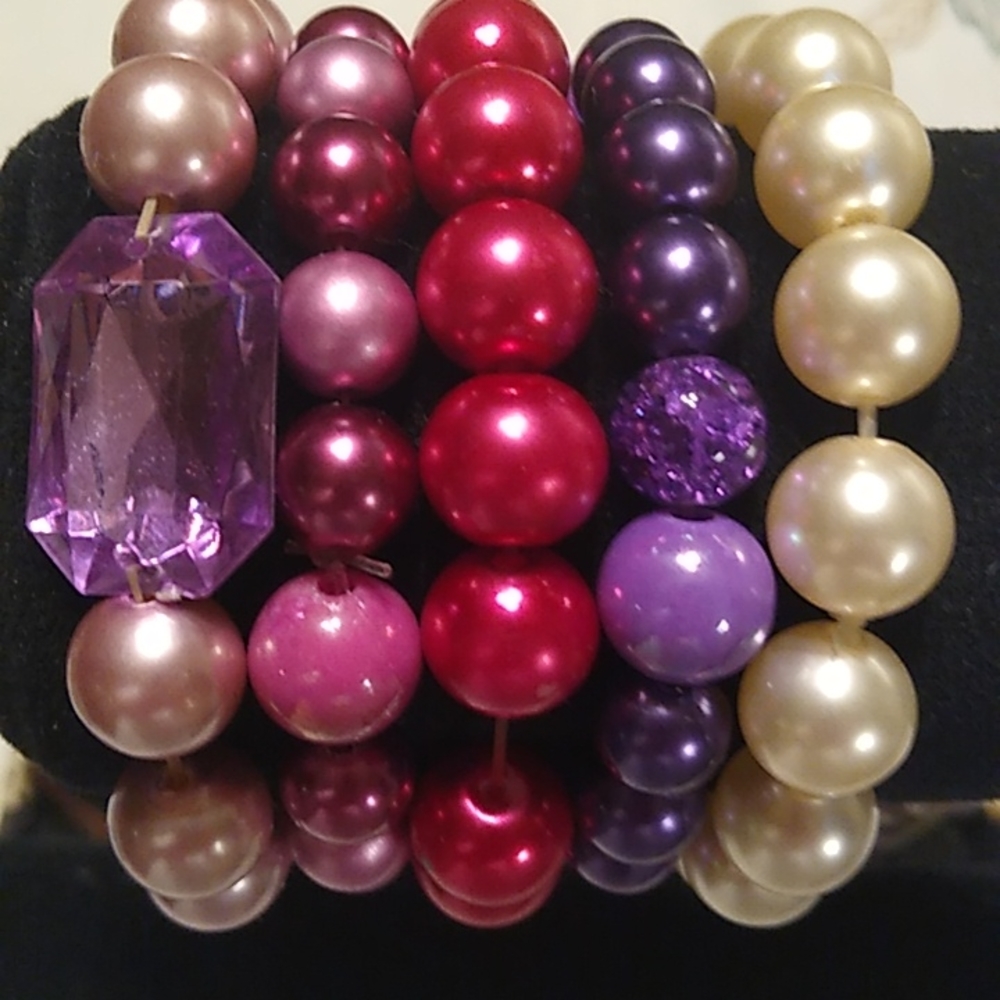 5 Beaded Stretch Bracelets